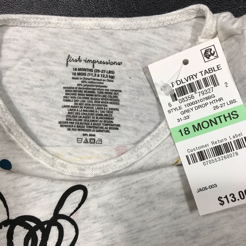 First Impression Grey Holiday Lama Long Sleeve - Picture 2 of 3